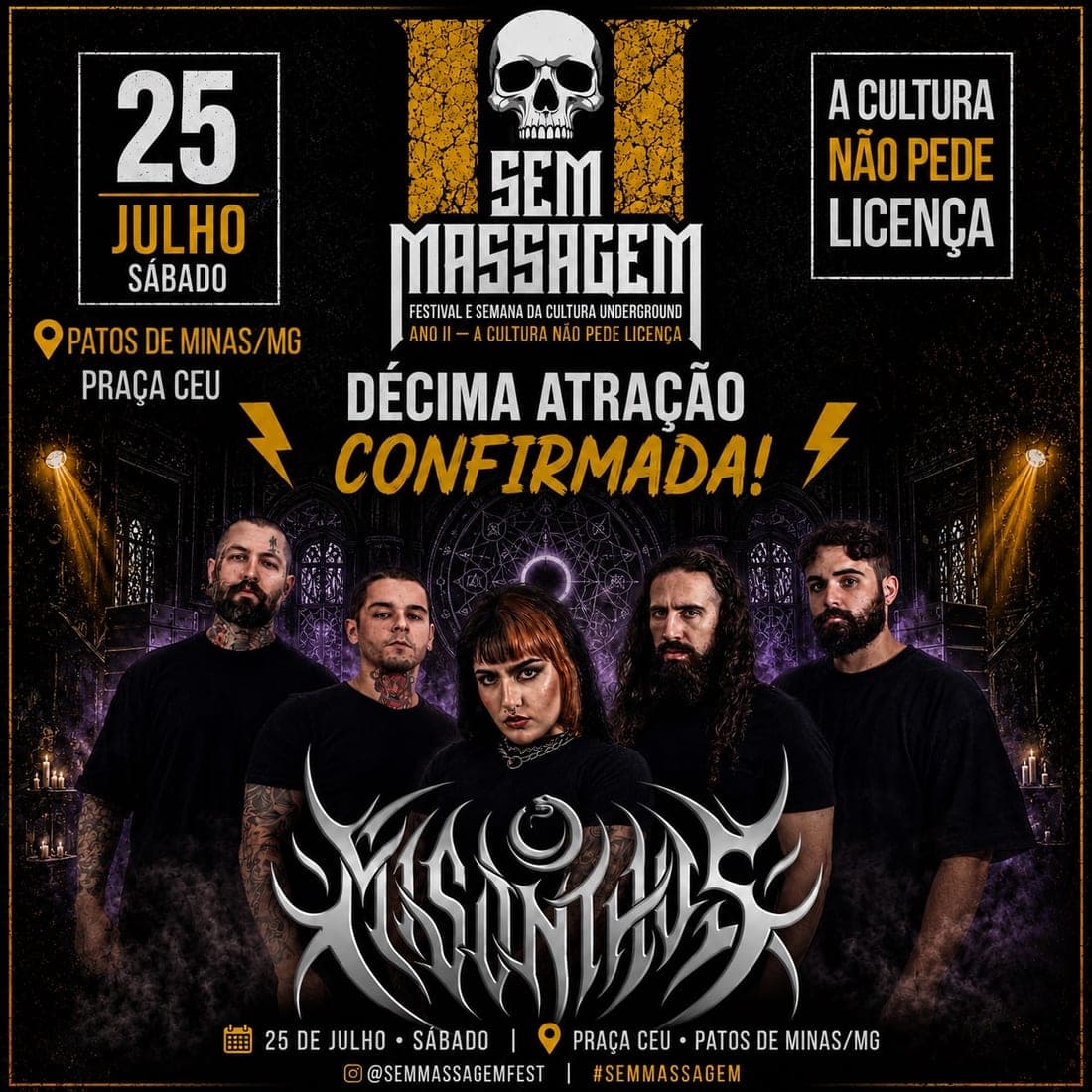 Cartel oficial del Sem Massagem Fest II anunciando a Misonthos